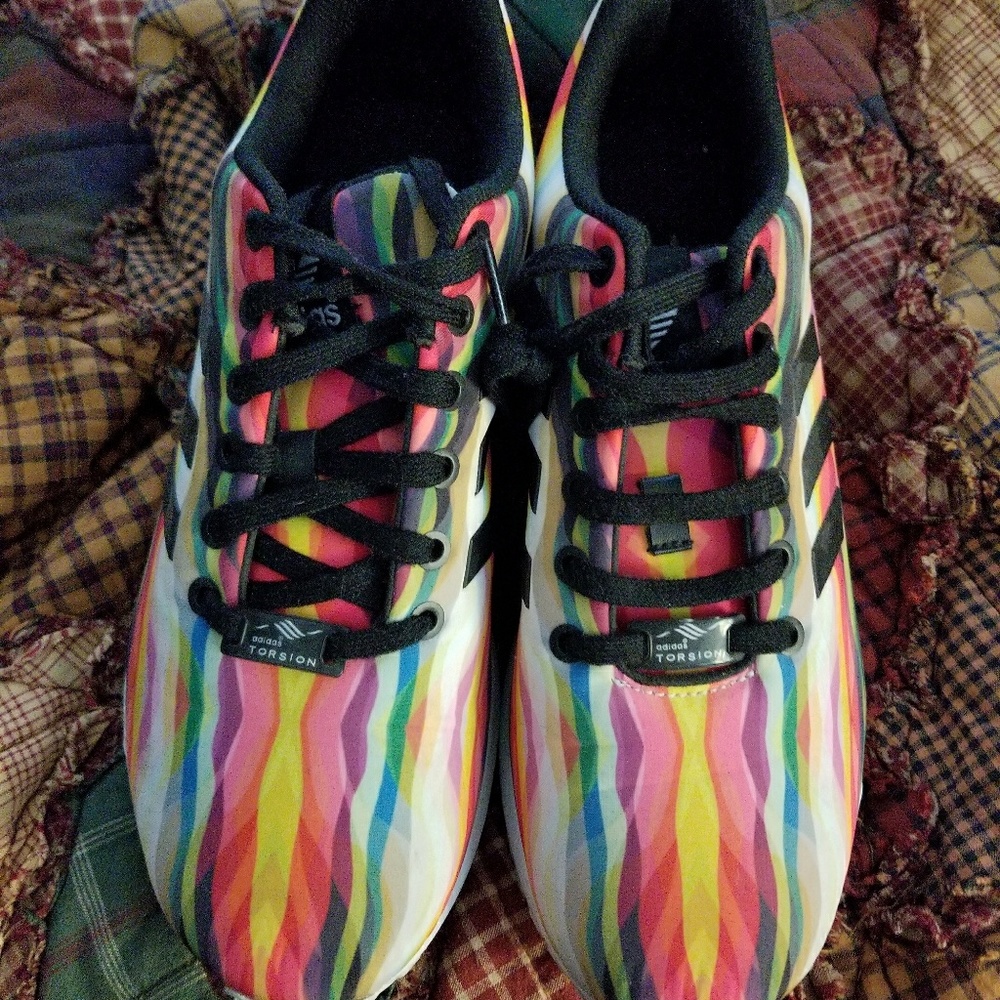 Adidas colorful striped women's shoes size 9